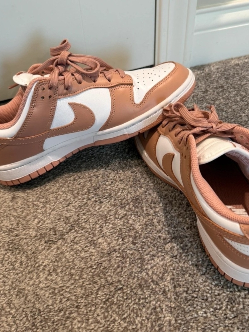Nike Women’s Low-Top Sneakers in Dusty Rose and White